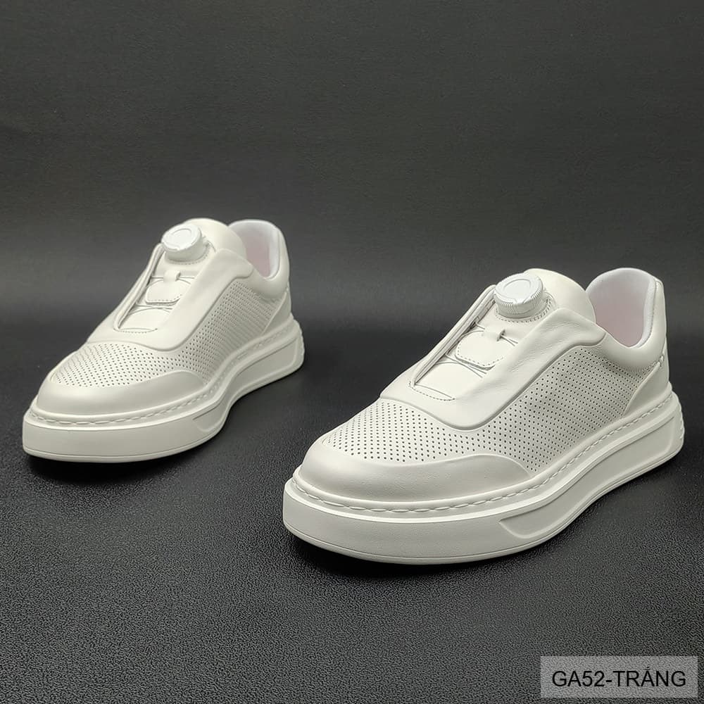 GA52 - Giày Sneaker Nam Đế Dày Tăng Chiều Cao Phong Cách Thể Thao Mùa Hè Trắng - ảnh 4