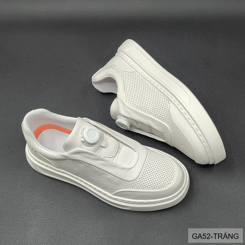 GA52 - Giày Sneaker Nam Đế Dày Tăng Chiều Cao Phong Cách Thể Thao Mùa Hè Trắng - ảnh 2