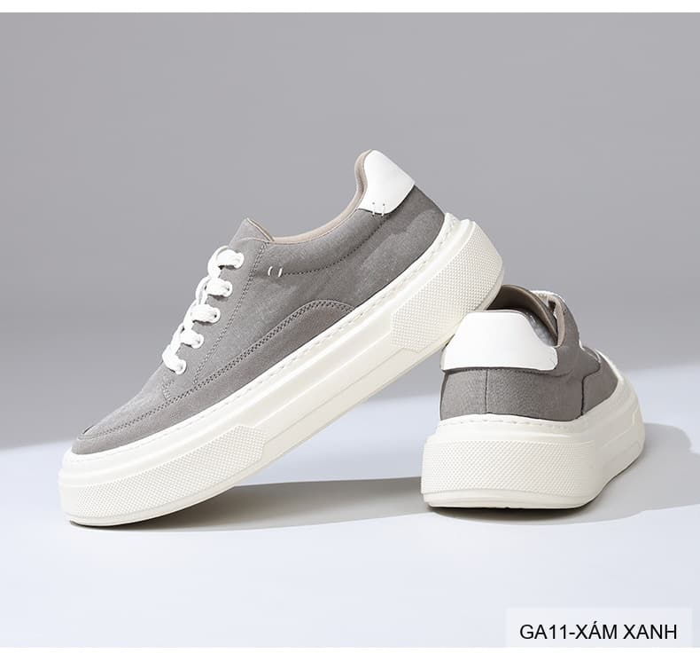 GA11 - Giày vải nam Lin Sen kiểu Hàn, đế mềm nhẹ, thoáng khí, màu Xám Xanh & Đen - ảnh 14