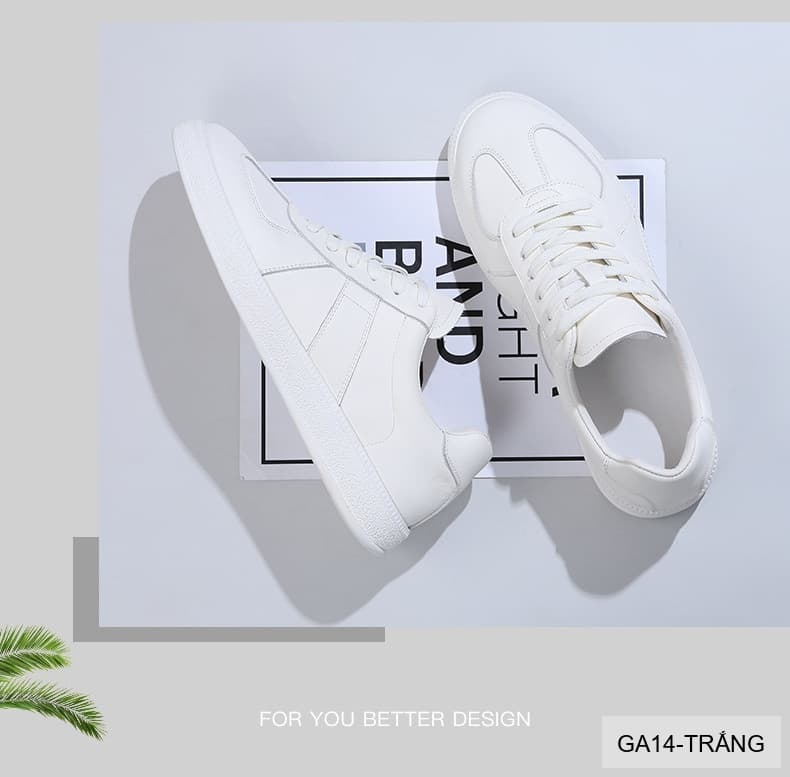 GA14 - Giày thể thao nam da bò thật kiểu mới 2026, phối màu trắng đen thời thượng - ảnh 5