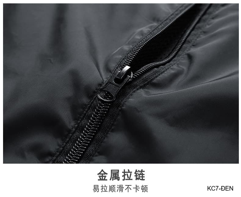 KC7 - Áo khoác nam thể thao oversize tay dài có mũ, chất liệu polyester thoáng mát, 3 màu xanh dương, đen, xanh đậm - ảnh 13