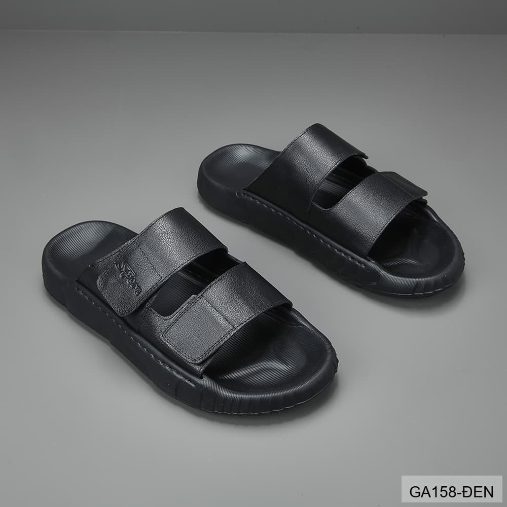 GA158 - Dép Nam Đế Dày Thời Trang Dây Dán Velcro Chất Liệu Da Bò Thoáng Khí - ảnh 2