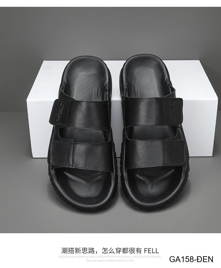 GA158 - Dép Nam Đế Dày Thời Trang Dây Dán Velcro Chất Liệu Da Bò Thoáng Khí - ảnh 7