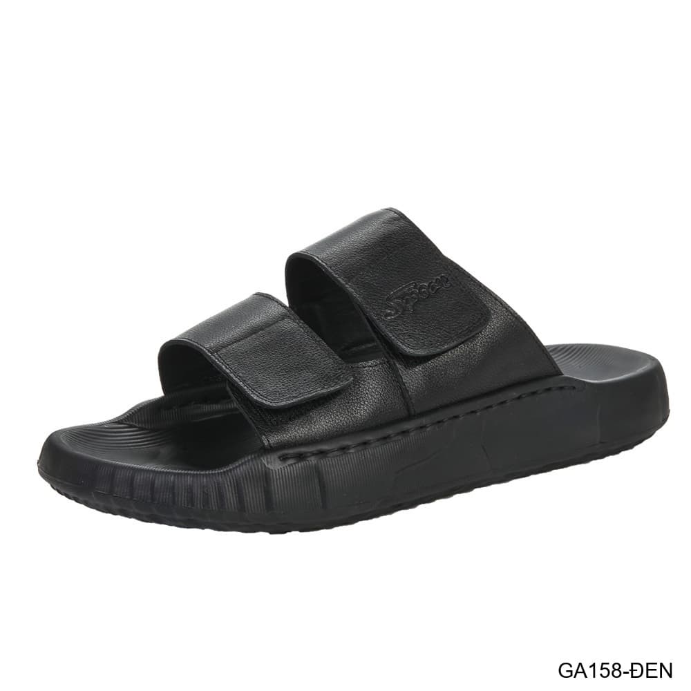 GA158 - Dép Nam Đế Dày Thời Trang Dây Dán Velcro Chất Liệu Da Bò Thoáng Khí - ảnh 4