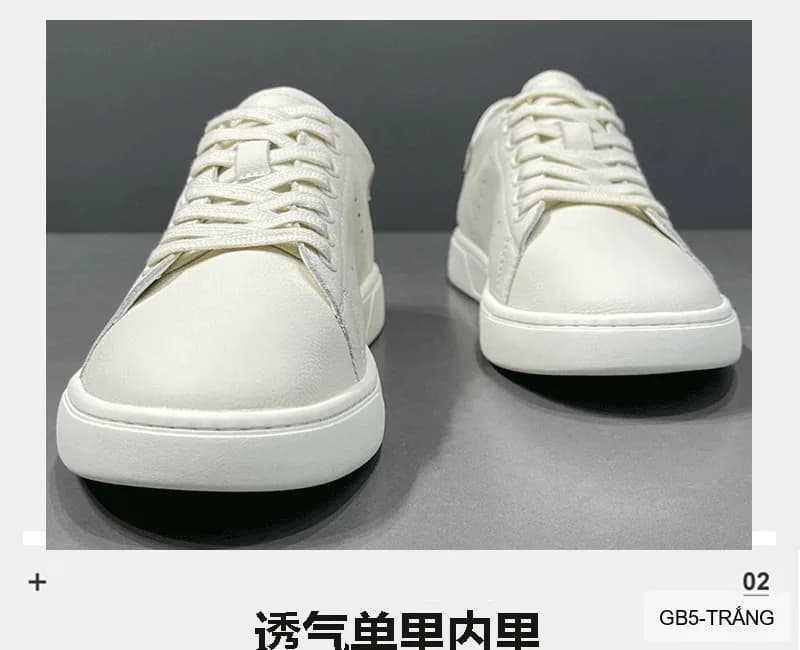 GB5 - Giày thể thao nam da thật đế thấp phong cách Châu Âu thời trang đa năng - ảnh 5