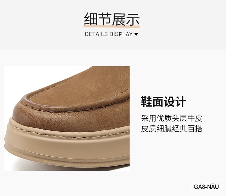 GA8 - Giày nam da thật Lin Sen, mẫu mới 2026, đi làm đi chơi, phong cách casual thanh lịch - ảnh 13