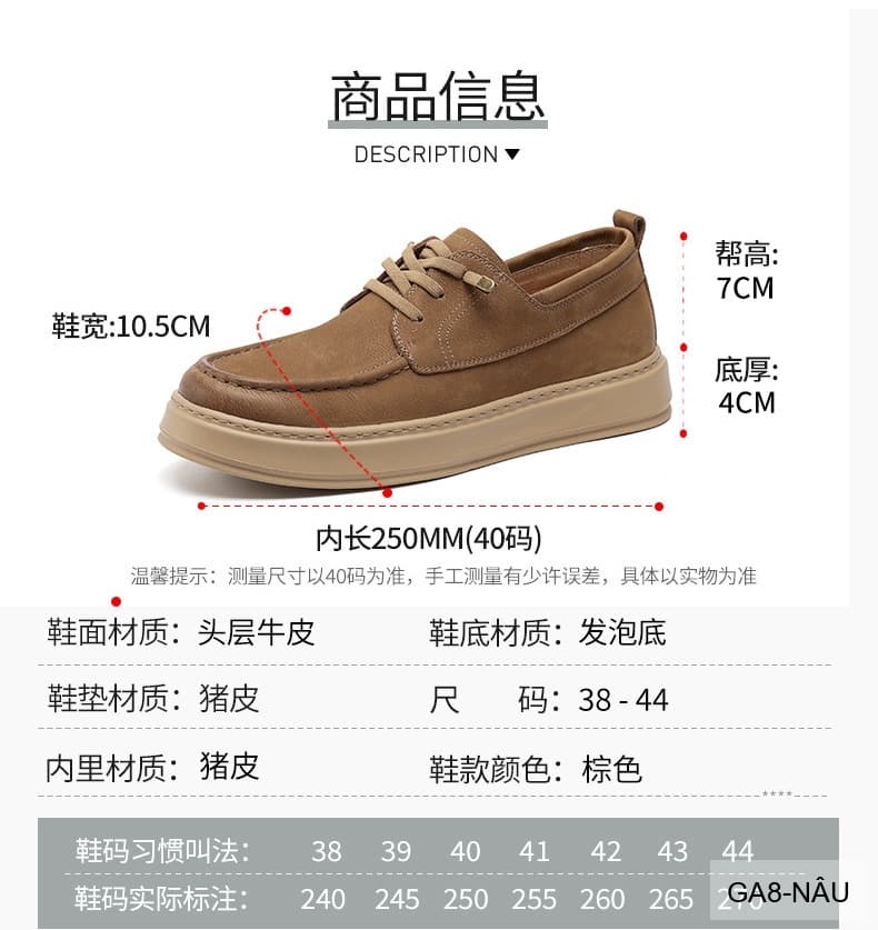 GA8 - Giày nam da thật Lin Sen, mẫu mới 2026, đi làm đi chơi, phong cách casual thanh lịch - ảnh 16