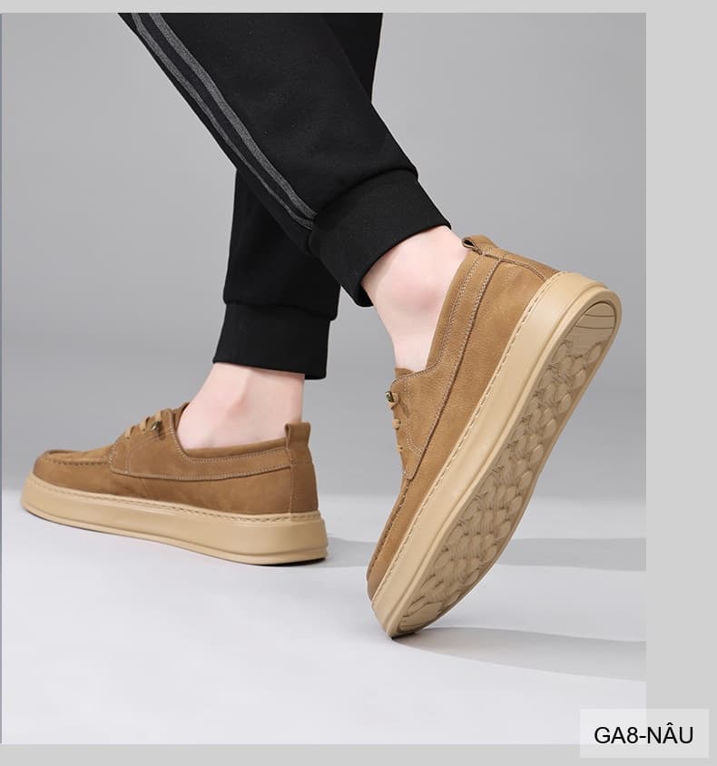 GA8 - Giày nam da thật Lin Sen, mẫu mới 2026, đi làm đi chơi, phong cách casual thanh lịch - ảnh 6