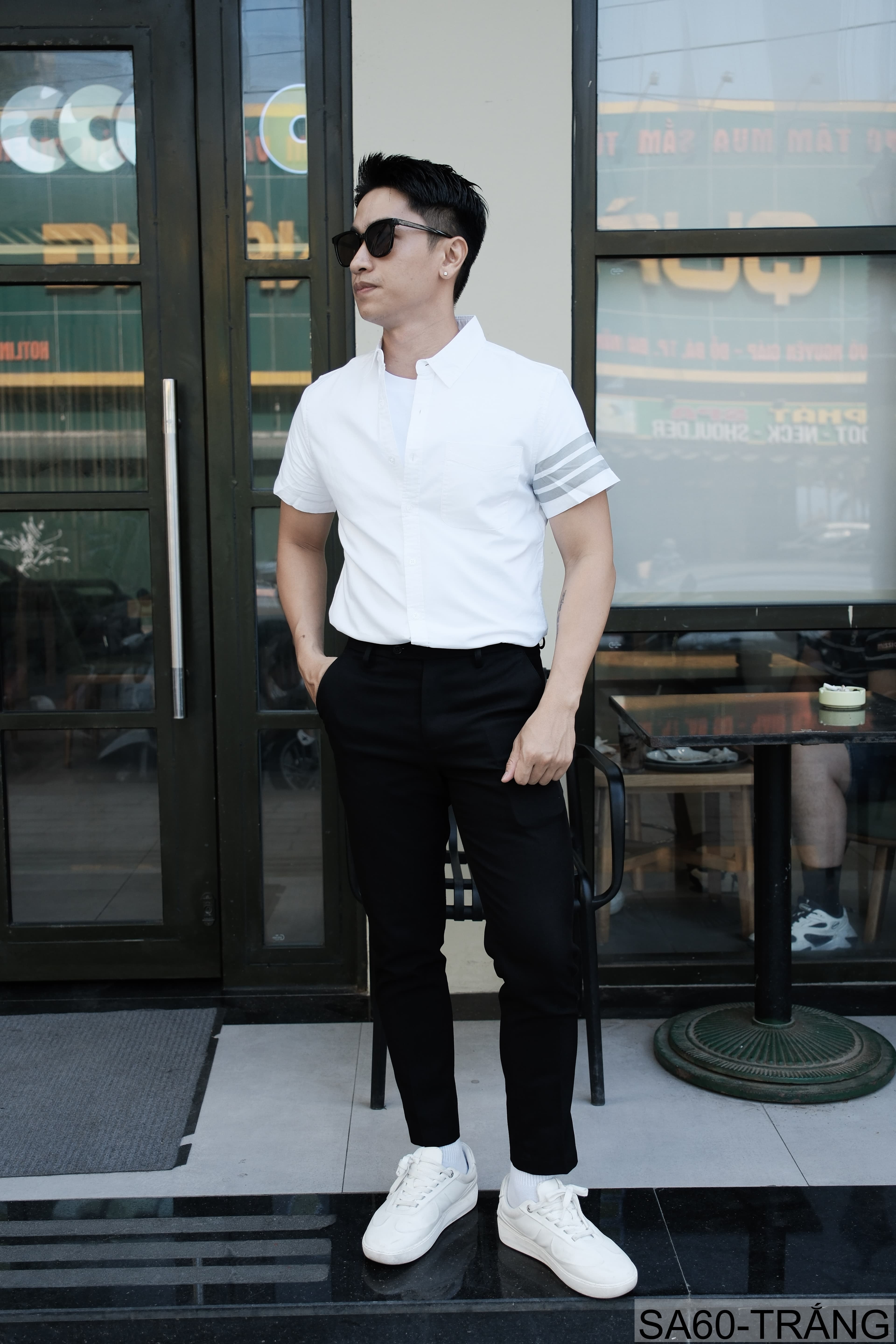 SA60 - Áo Sơ Mi Nam Tay Ngắn Phong Cách Nhật Bản Chất Cotton Thoáng Mát Đa Dụng - ảnh 6