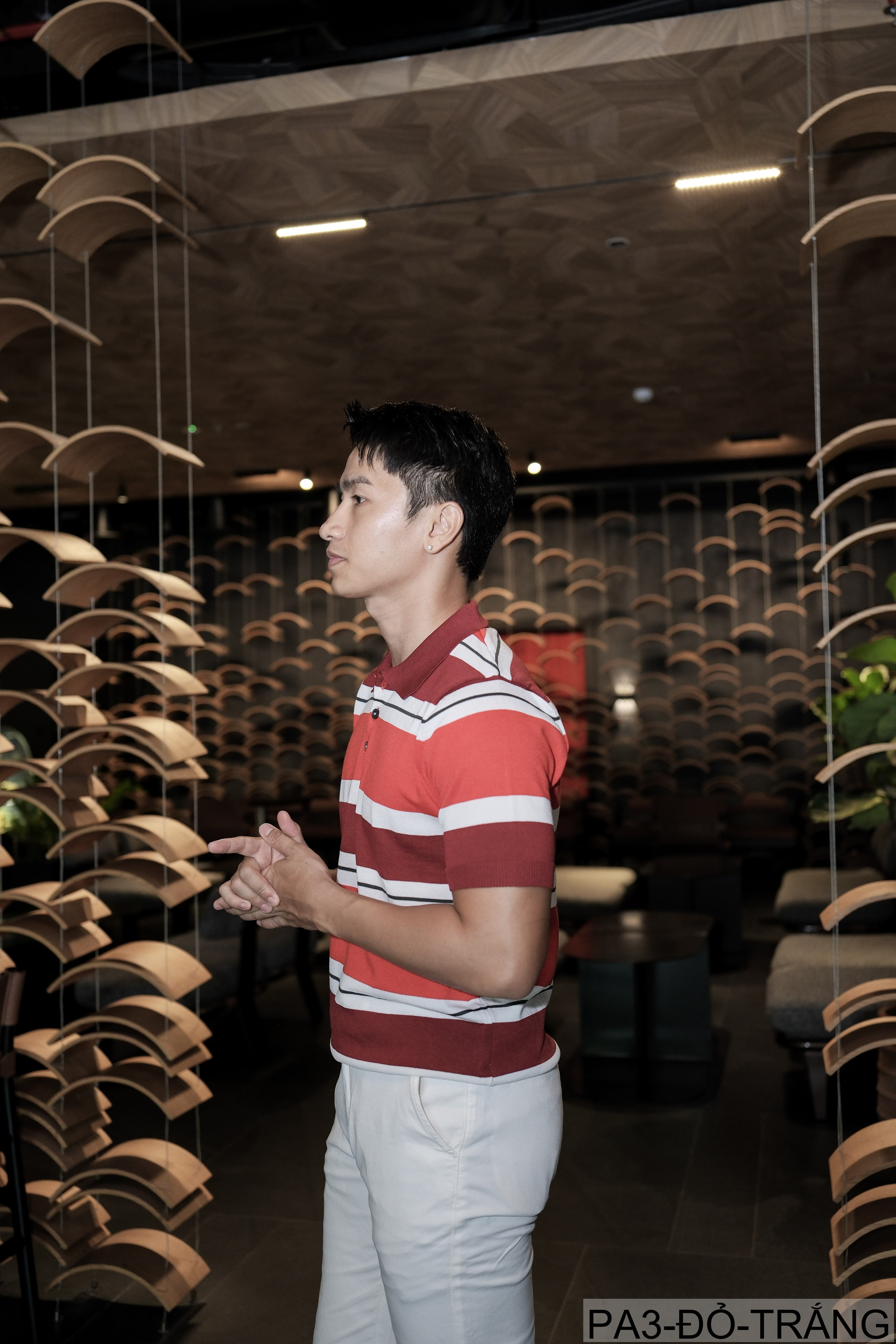 PA3 - Áo Polo Nam Tay Ngắn Cổ Cài Nút Sọc Ngang Phong Cách Hàn Quốc Mùa Hè - ảnh 4