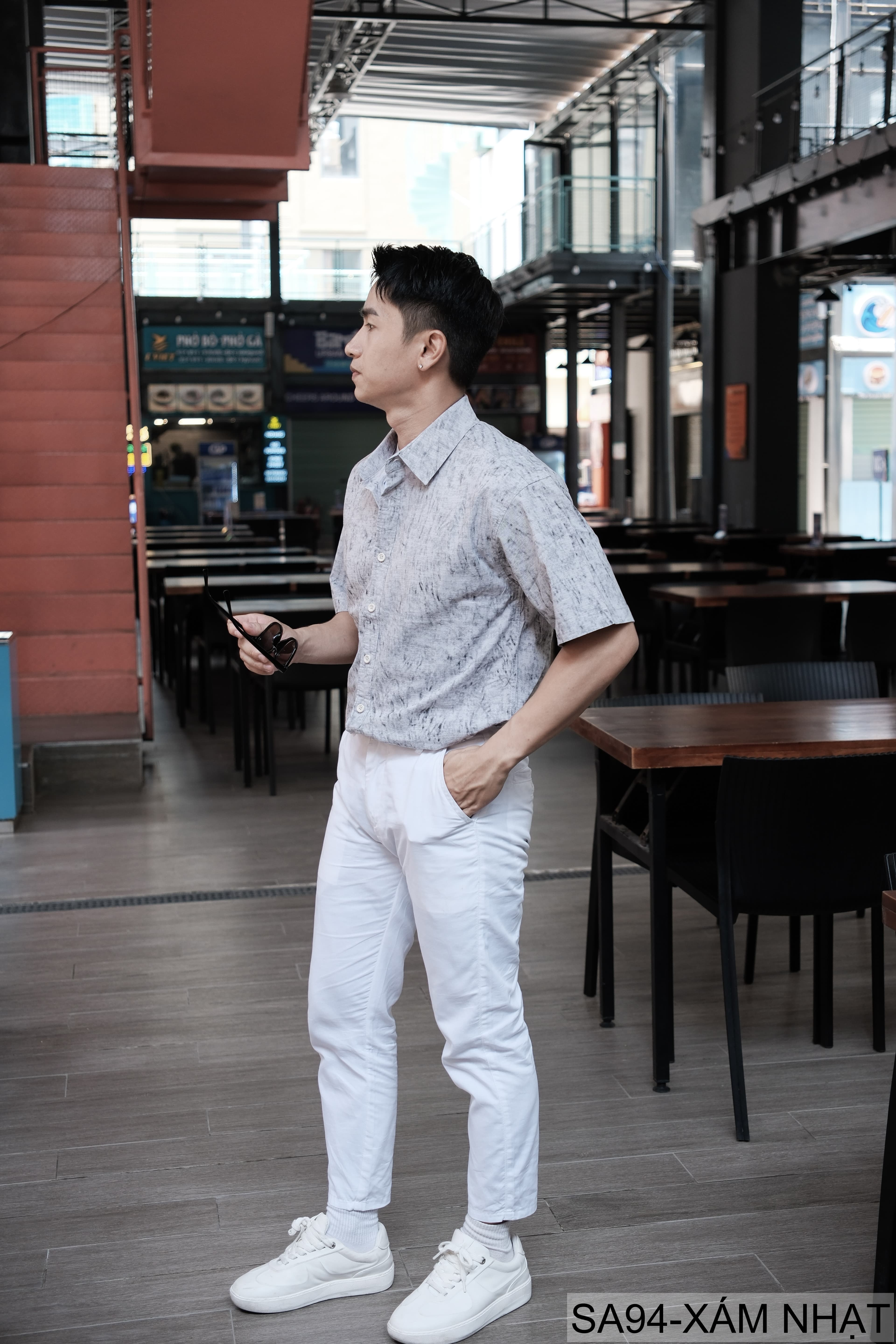 SA94 - Áo sơ mi nam ngắn tay in họa tiết Nhật Bản, chất cotton thoáng mát, form rộng trẻ trung - ảnh 4