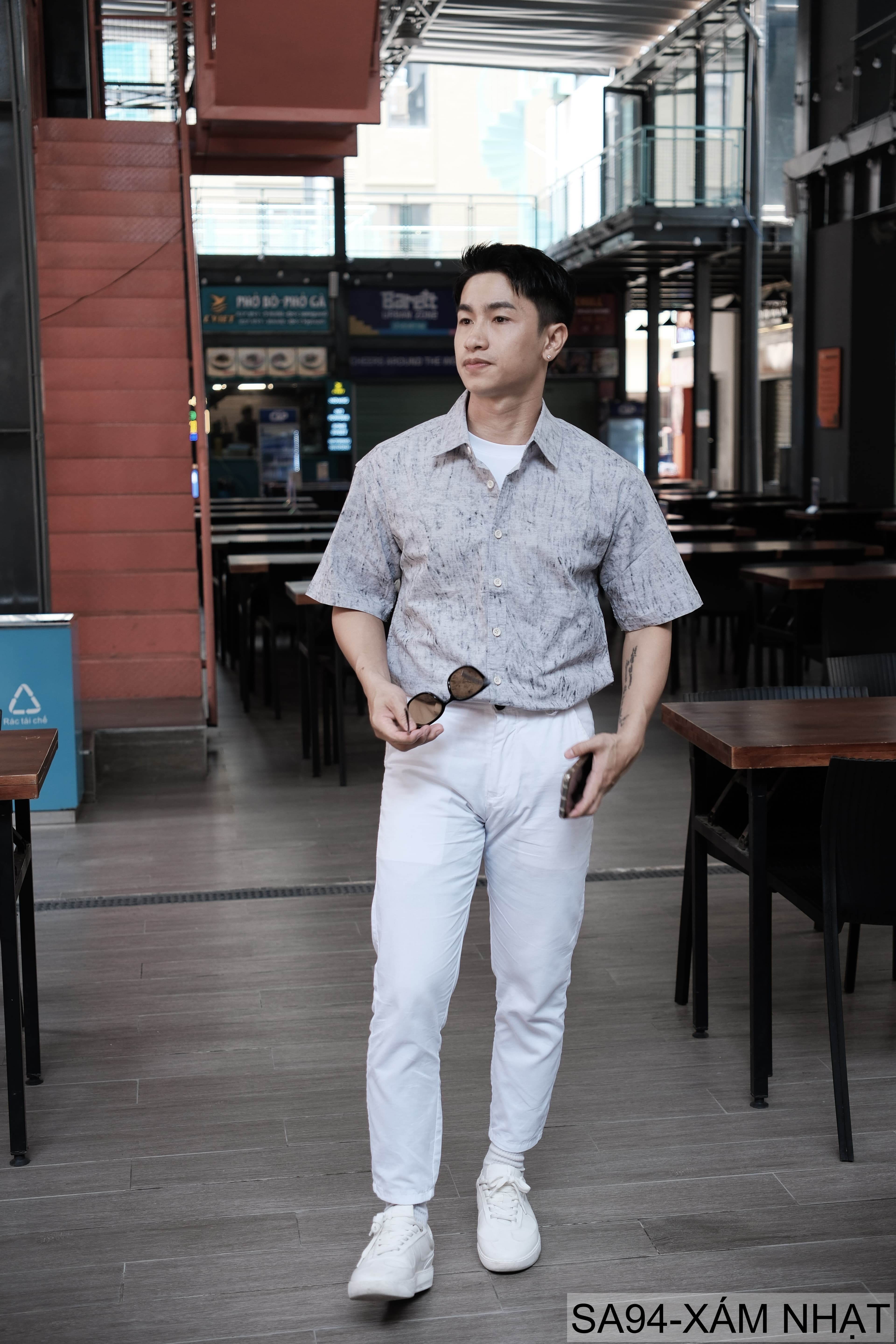 SA94 - Áo sơ mi nam ngắn tay in họa tiết Nhật Bản, chất cotton thoáng mát, form rộng trẻ trung - ảnh 5