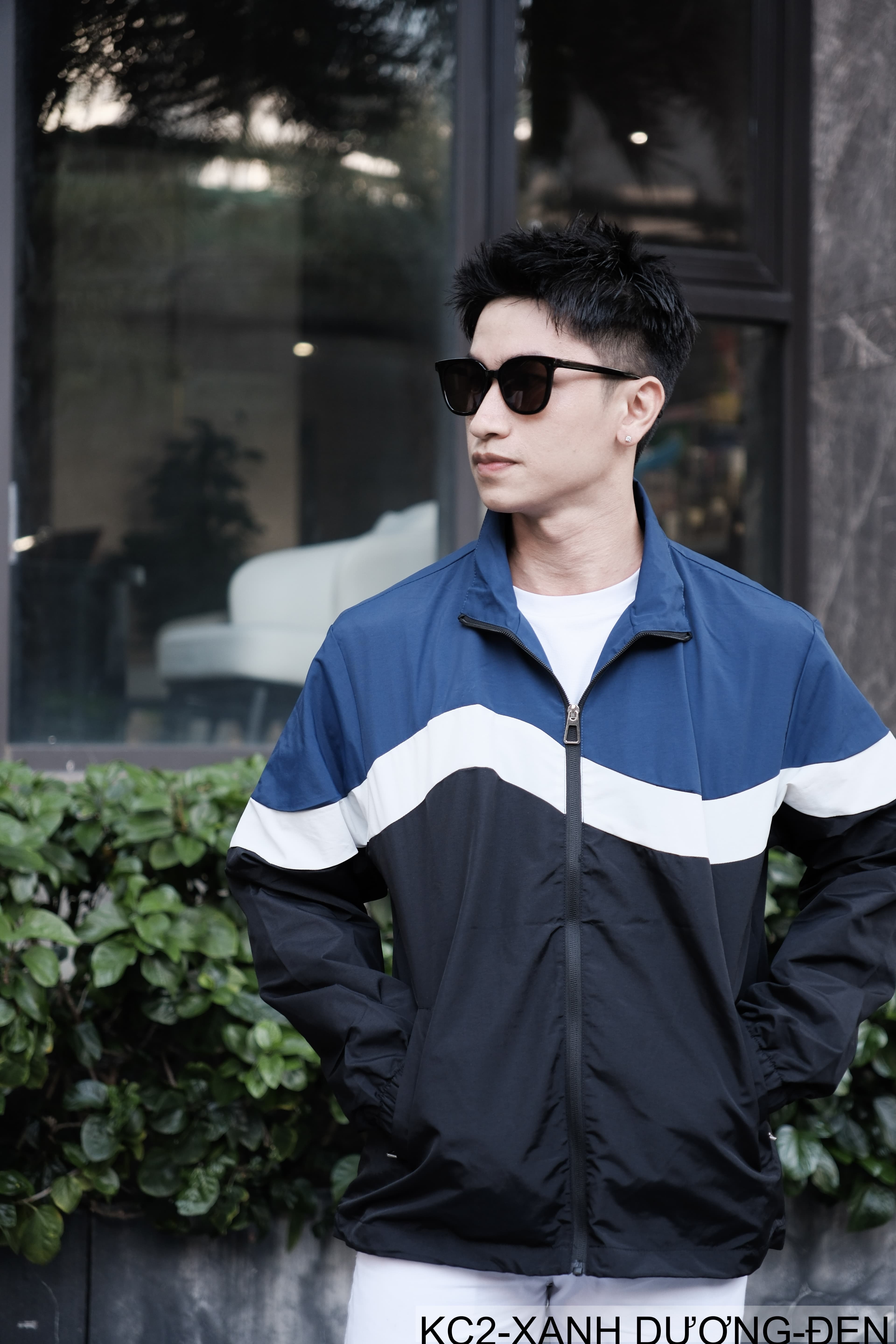 KC2 - Áo khoác nam phối màu thời trang cổ đứng phong cách thể thao xuân thu - ảnh 5