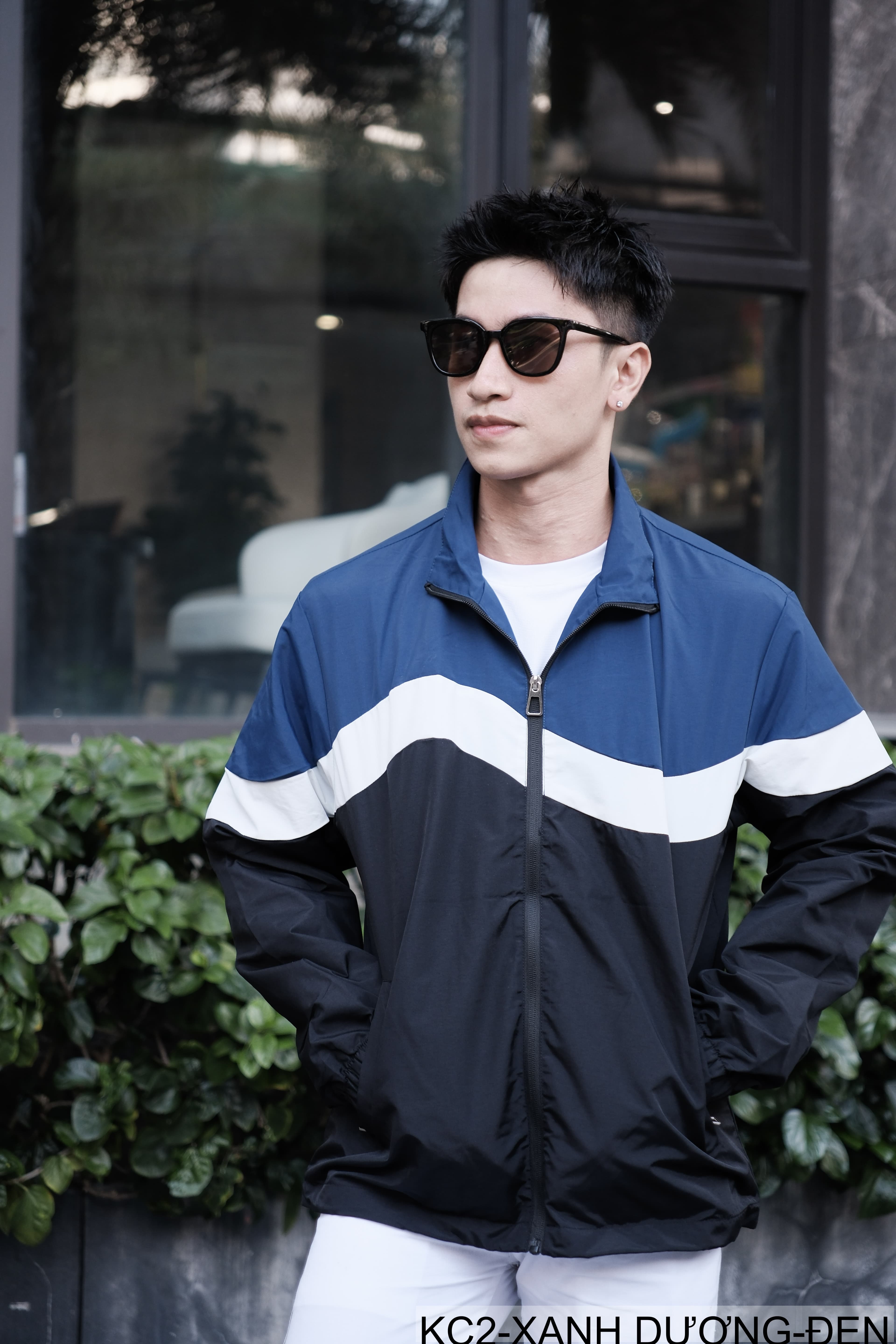 KC2 - Áo khoác nam phối màu thời trang cổ đứng phong cách thể thao xuân thu - ảnh 6