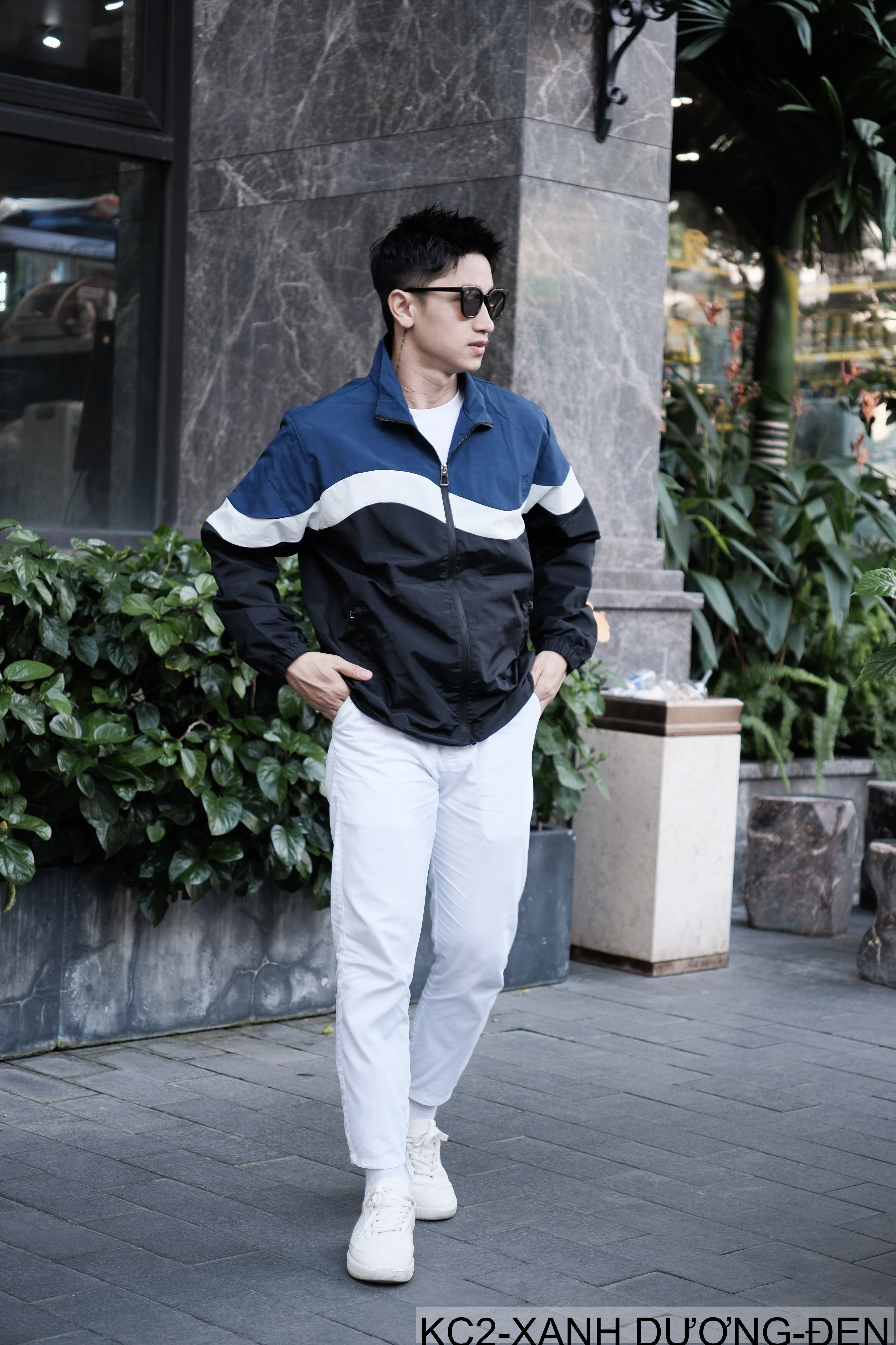 KC2 - Áo khoác nam phối màu thời trang cổ đứng phong cách thể thao xuân thu - ảnh 8