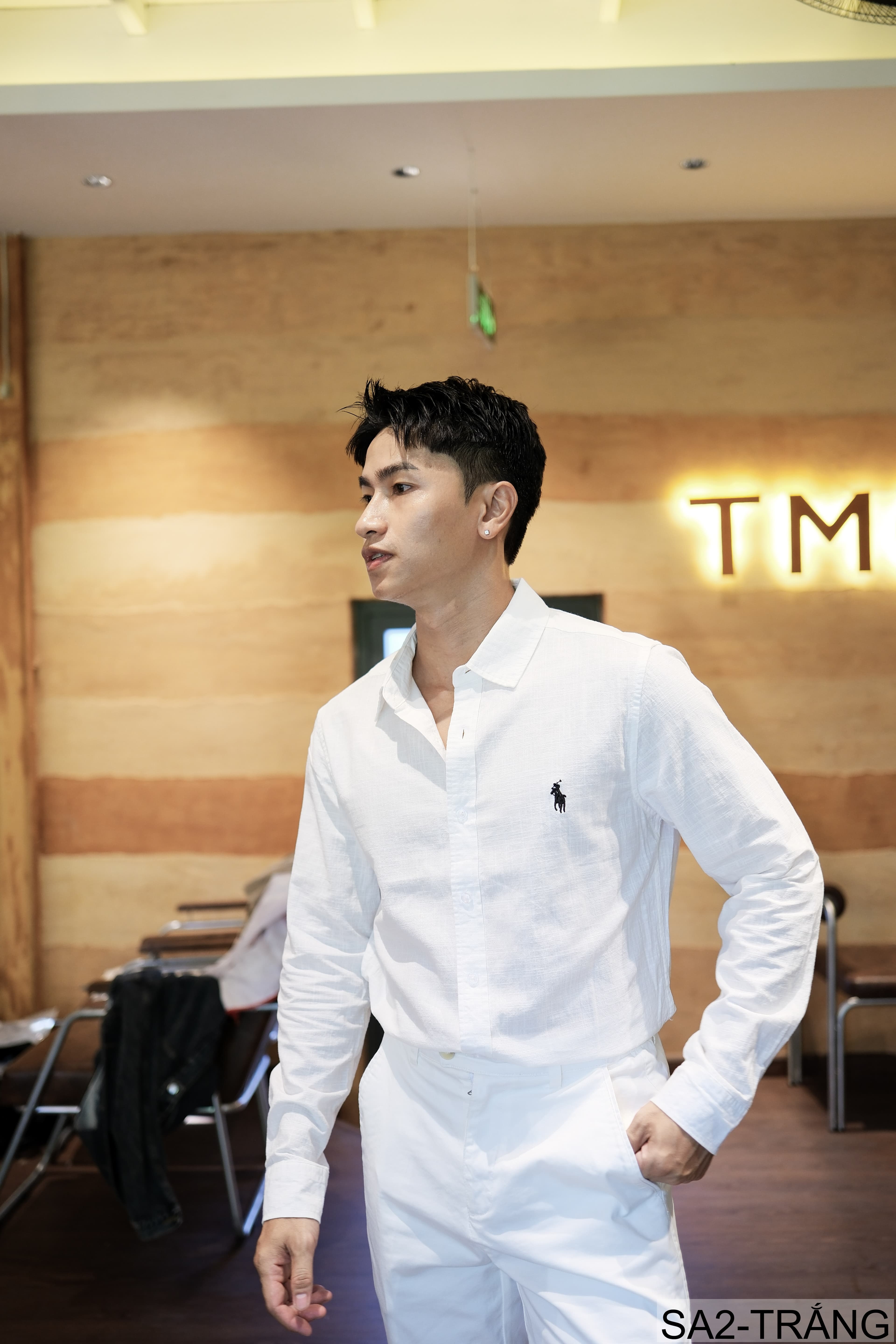 SA2 - Áo sơ mi nam dài tay thêu logo nhỏ, chất cotton mềm mại, dáng rộng thoải mái, phong cách Nhật Bản - ảnh 9