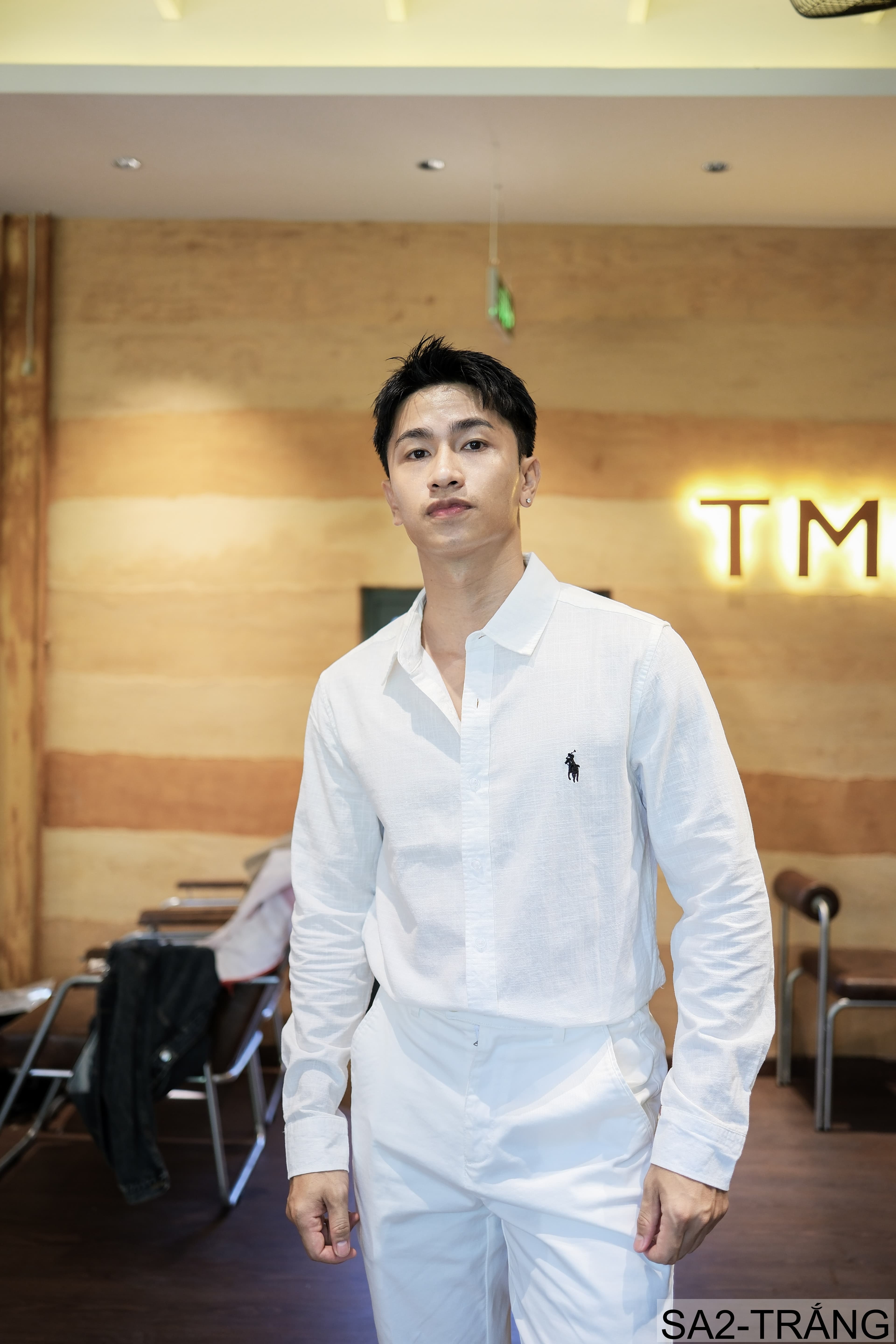 SA2 - Áo sơ mi nam dài tay thêu logo nhỏ, chất cotton mềm mại, dáng rộng thoải mái, phong cách Nhật Bản - ảnh 2