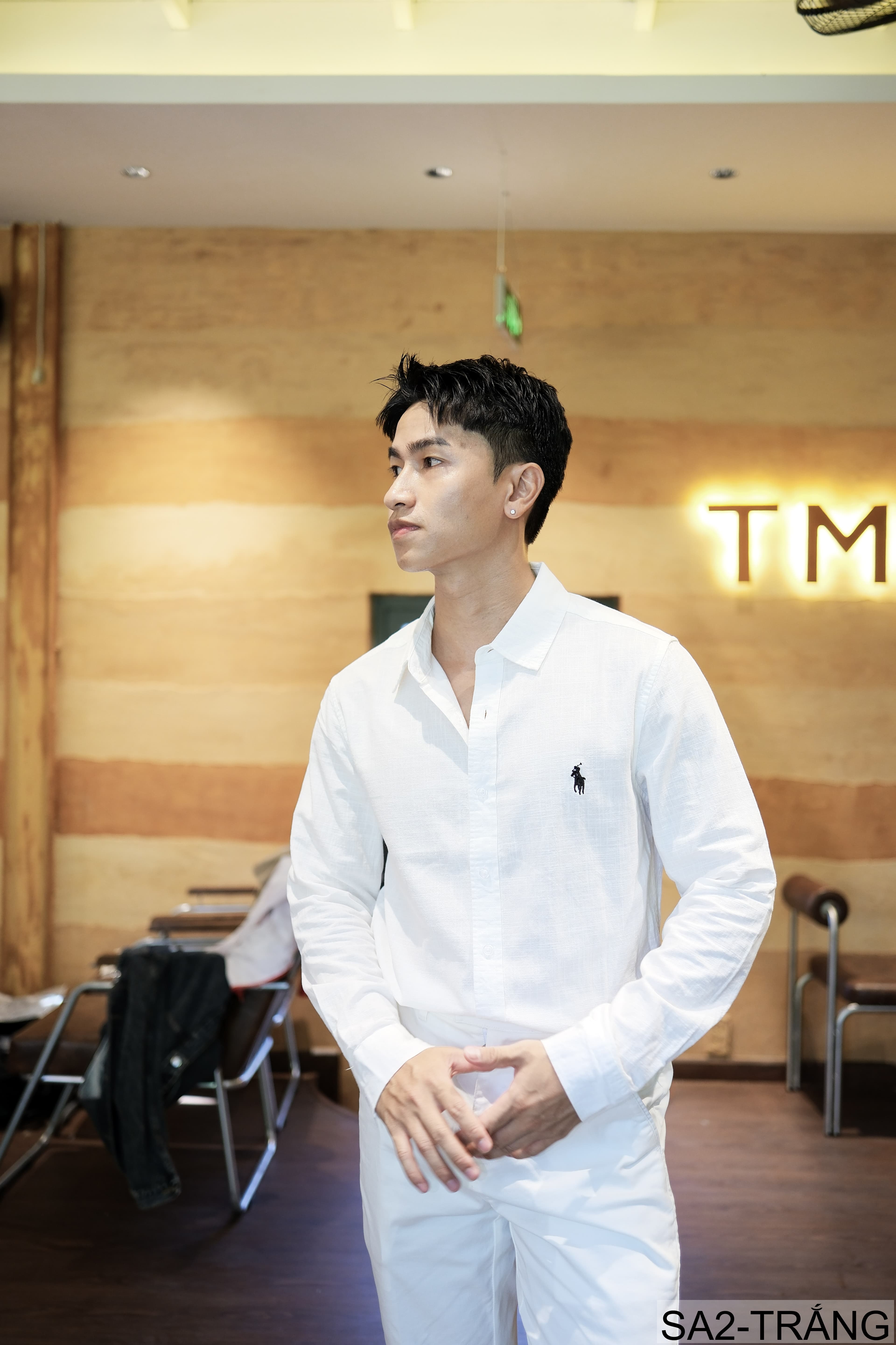 SA2 - Áo sơ mi nam dài tay thêu logo nhỏ, chất cotton mềm mại, dáng rộng thoải mái, phong cách Nhật Bản - ảnh 8
