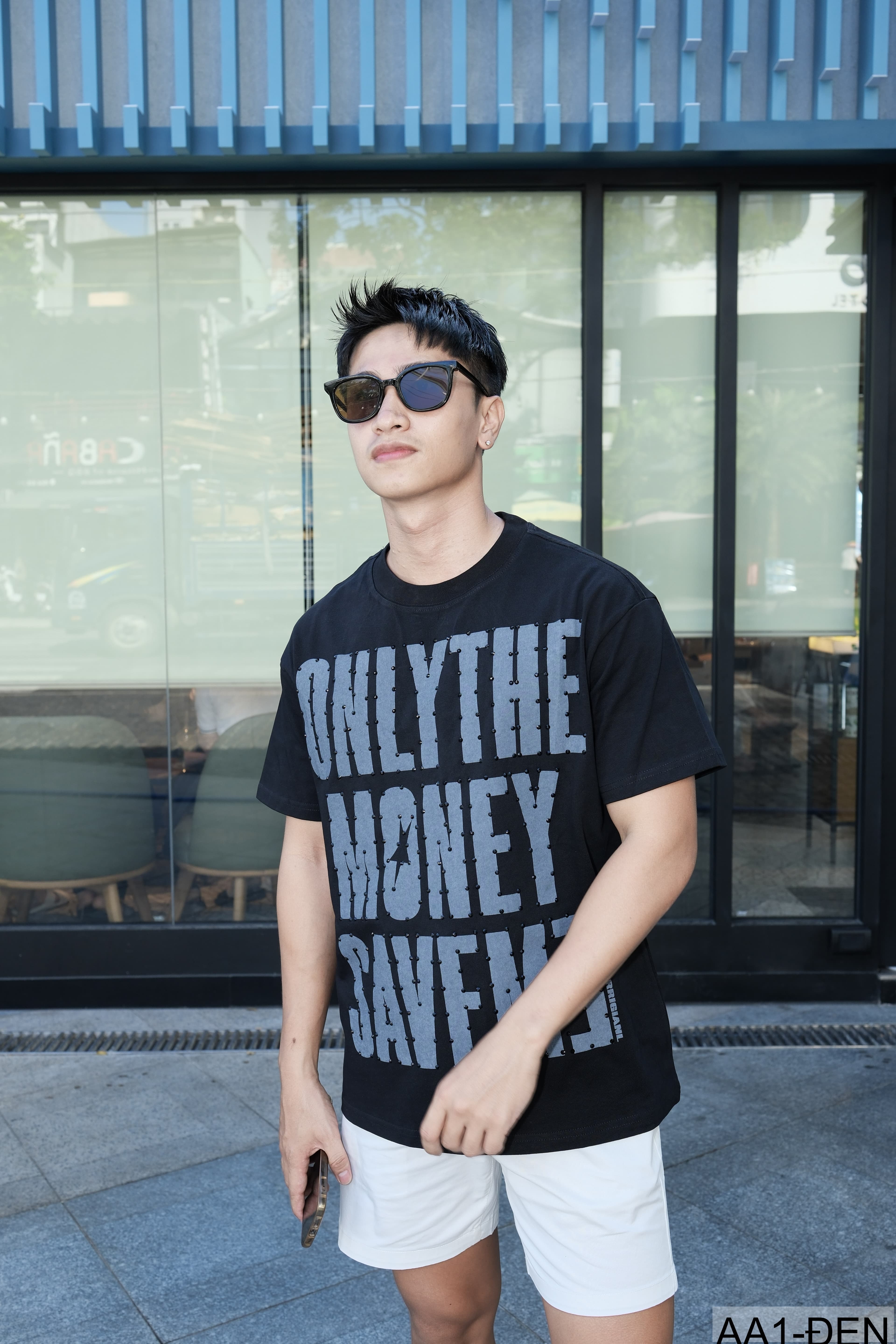 AA1 - Áo thun nam cổ tròn in chữ retro phong cách streetwear, cotton , dáng vừa vặn, 4 màu thời thượng - ảnh 8