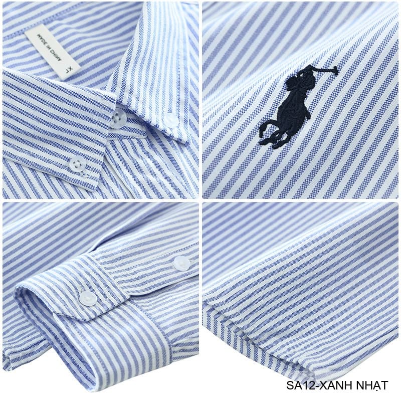 SA12 - Áo sơ mi nam dài tay sọc ngang phong cách Nhật Bản, chất cotton mềm mại, dáng rộng thoải mái - ảnh 8