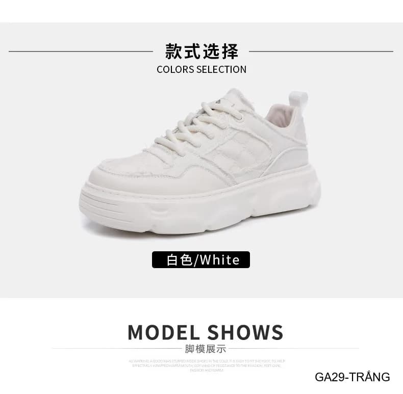 GA29 - Giày thể thao nam đế dày phong cách dad shoes màu trắng thời thượng - ảnh 24