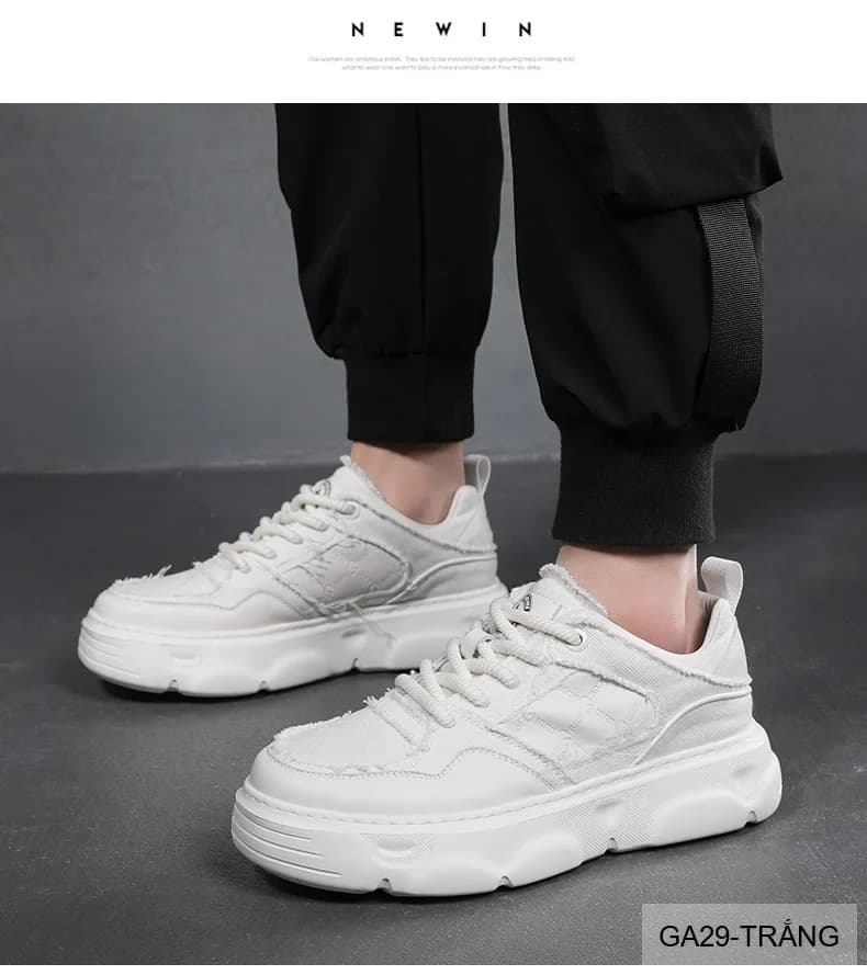 GA29 - Giày thể thao nam đế dày phong cách dad shoes màu trắng thời thượng - ảnh 7