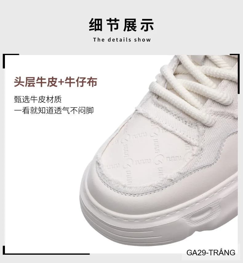 GA29 - Giày thể thao nam đế dày phong cách dad shoes màu trắng thời thượng - ảnh 9