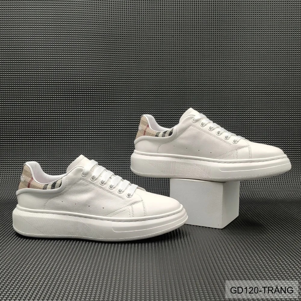 GD120 - Giày thể thao nam da bò trắng đế dày phong cách retro thời trang - ảnh 5