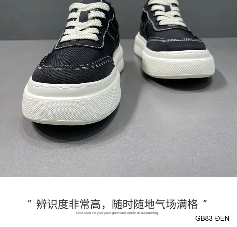 GB83 - Giày thể thao nam đế cao 3-5cm, chất liệu vải thoáng khí, phong cách thời trang Hồng Kông - ảnh 9