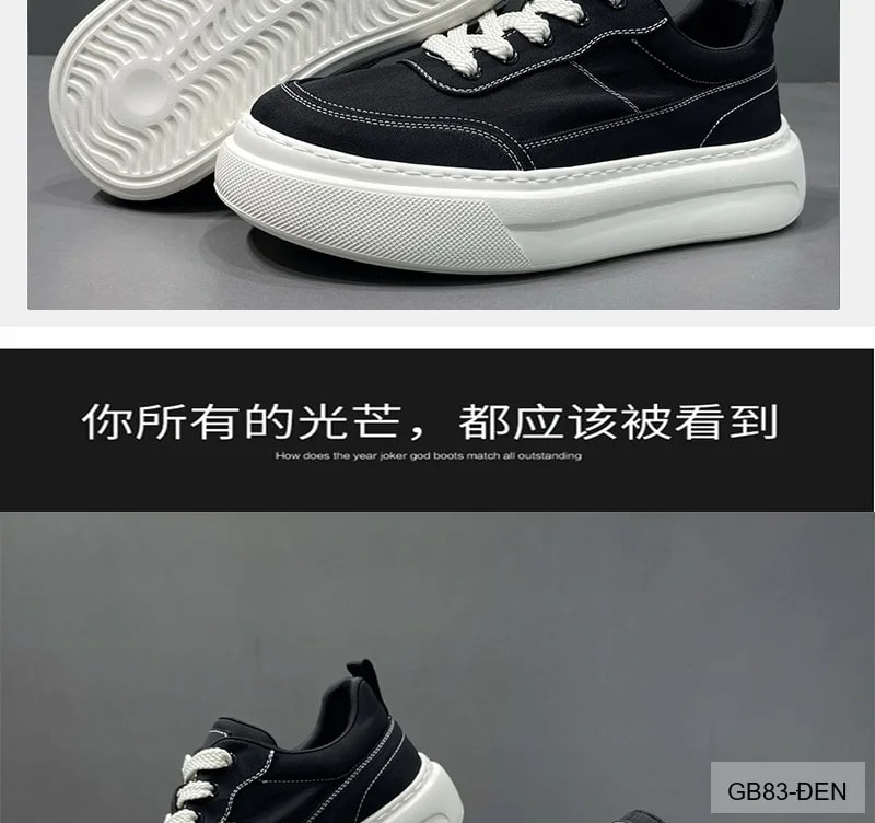 GB83 - Giày thể thao nam đế cao 3-5cm, chất liệu vải thoáng khí, phong cách thời trang Hồng Kông - ảnh 22
