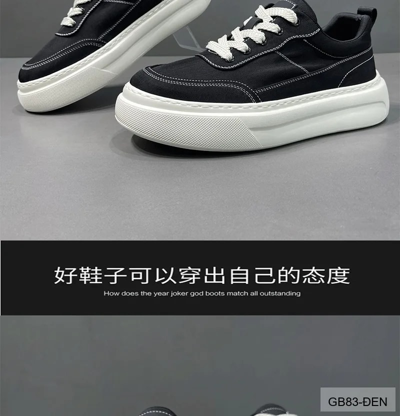 GB83 - Giày thể thao nam đế cao 3-5cm, chất liệu vải thoáng khí, phong cách thời trang Hồng Kông - ảnh 8