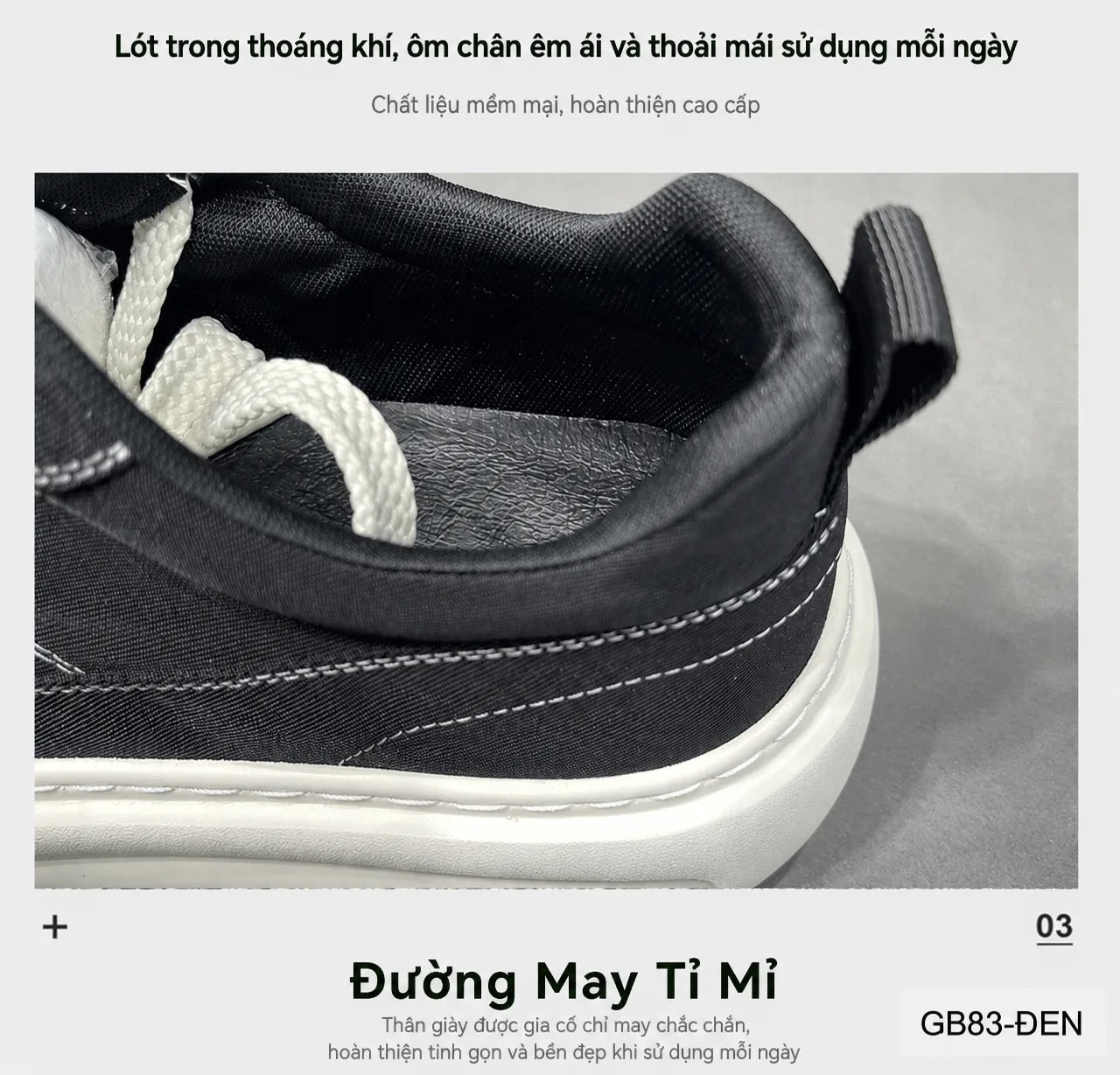 GB83 - Giày thể thao nam đế cao 3-5cm, chất liệu vải thoáng khí, phong cách thời trang Hồng Kông - ảnh 10