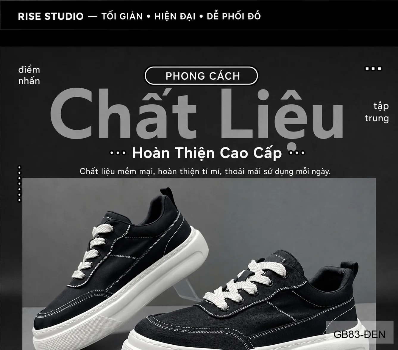 GB83 - Giày thể thao nam đế cao 3-5cm, chất liệu vải thoáng khí, phong cách thời trang Hồng Kông - ảnh 9