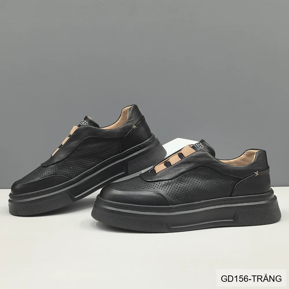 GD156 - Giày thể thao nam trắng da bò đế dày thời trang, thoáng khí, tăng chiều cao nhẹ - ảnh 5