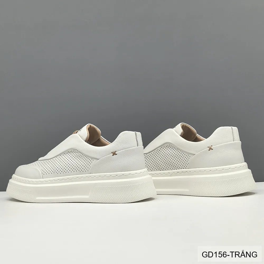 GD156 - Giày thể thao nam trắng da bò đế dày thời trang, thoáng khí, tăng chiều cao nhẹ - ảnh 4