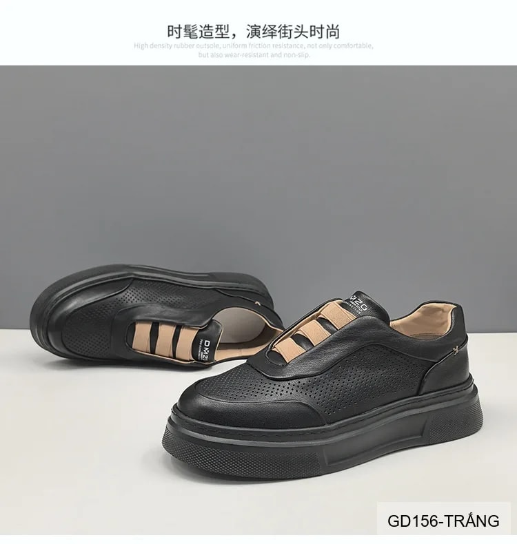 GD156 - Giày thể thao nam trắng da bò đế dày thời trang, thoáng khí, tăng chiều cao nhẹ - ảnh 13
