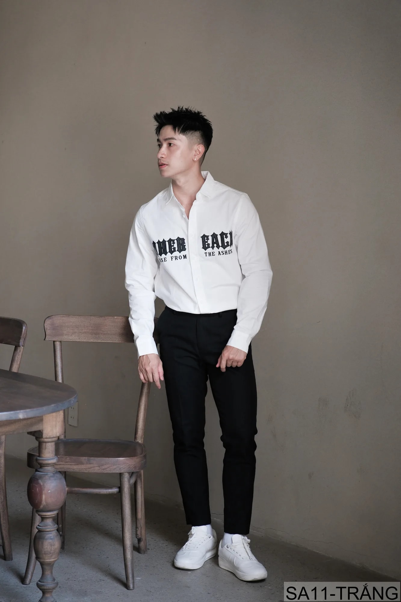 SA11 - Áo sơ mi nam dài tay họa tiết chữ phong cách Nhật Bản, chất cotton mềm mại, dáng rộng thoải mái - ảnh 7
