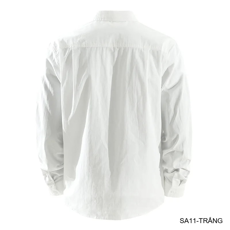 SA11 - Áo sơ mi nam dài tay họa tiết chữ phong cách Nhật Bản, chất cotton mềm mại, dáng rộng thoải mái - ảnh 9