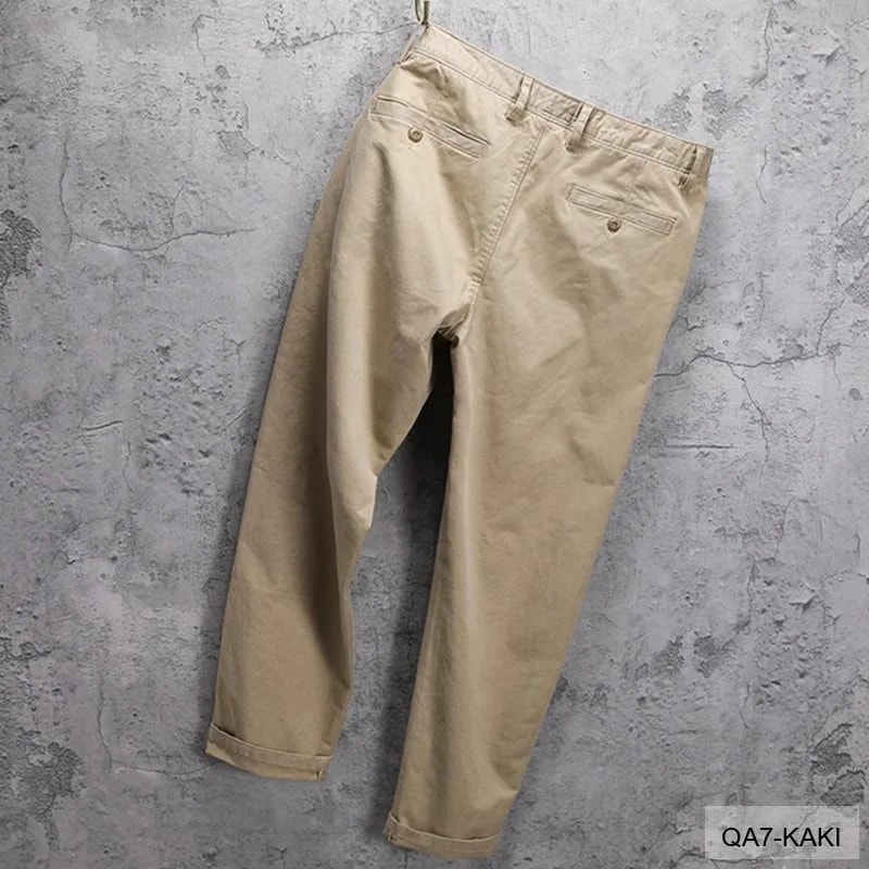 QA7 - Quần Ống Rộng Nam Phong Cách Nhật Bản Cổ Điển, Chất Cotton Mềm Mại, Dễ Phối Đồ 4 Mùa - ảnh 11
