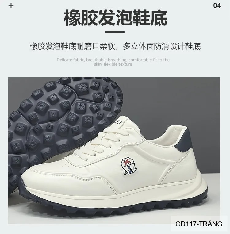GD117 - Giày thể thao nam da bò cao cấp, đế dày tăng chiều cao, thoáng khí, phối màu thời thượng - ảnh 16