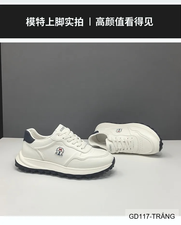 GD117 - Giày thể thao nam da bò cao cấp, đế dày tăng chiều cao, thoáng khí, phối màu thời thượng - ảnh 6