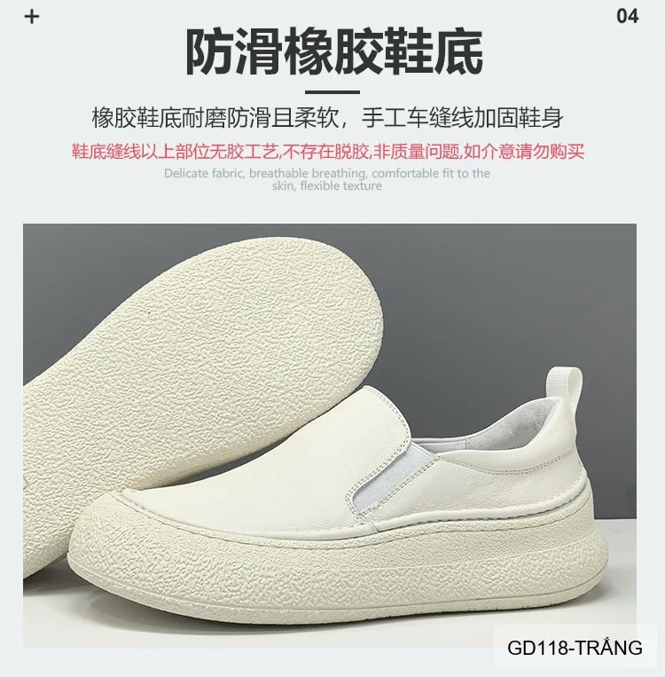 GD118 - Giày lười nam đế dày da thật, thoáng khí, phong cách châu Âu đơn giản - ảnh 16