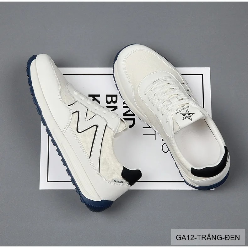 GA12 - Giày nam thể thao nhẹ phong cách Forrest Gump, da thật phối lưới, thiết kế trẻ trung năng động - ảnh 5