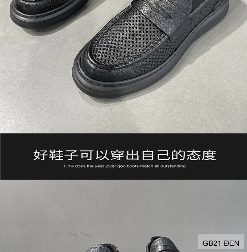 GB21 - Giày lười nam mùa hè da mềm thiết kế thoáng khí - ảnh 26