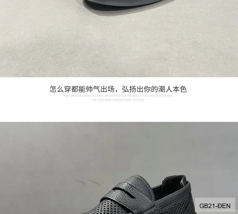 GB21 - Giày lười nam mùa hè da mềm thiết kế thoáng khí - ảnh 8