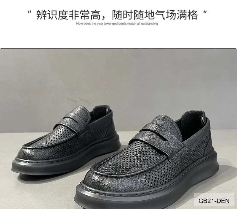 GB21 - Giày lười nam mùa hè da mềm thiết kế thoáng khí - ảnh 7