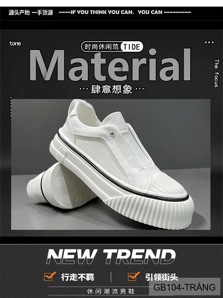 GB104 - Giày thể thao nam đế dày vải lưới thoáng khí, kiểu dáng trẻ trung phong cách thường ngày - ảnh 10