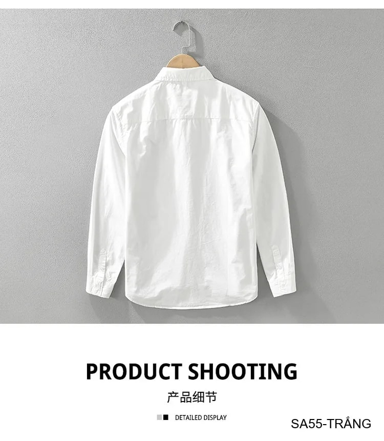 SA55 - Áo sơ mi nam tay dài in chữ phong cách Nhật Bản, form rộng, cotton 100% - ảnh 8