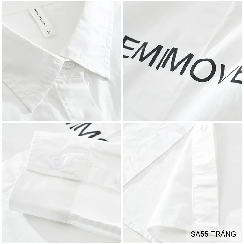 SA55 - Áo sơ mi nam tay dài in chữ phong cách Nhật Bản, form rộng, cotton 100% - ảnh 5