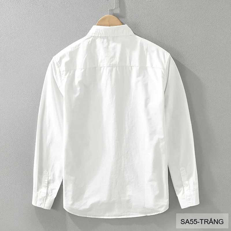 SA55 - Áo sơ mi nam tay dài in chữ phong cách Nhật Bản, form rộng, cotton 100% - ảnh 3